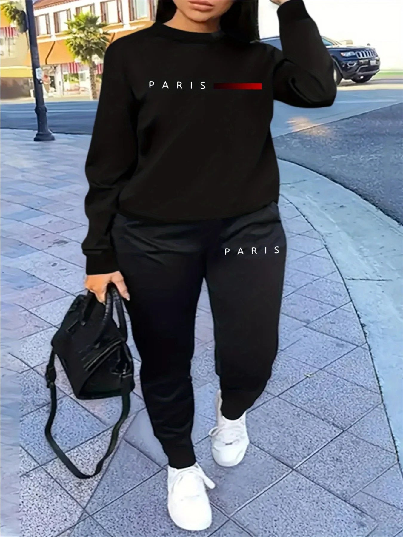 Paris letter Printed  Suit
