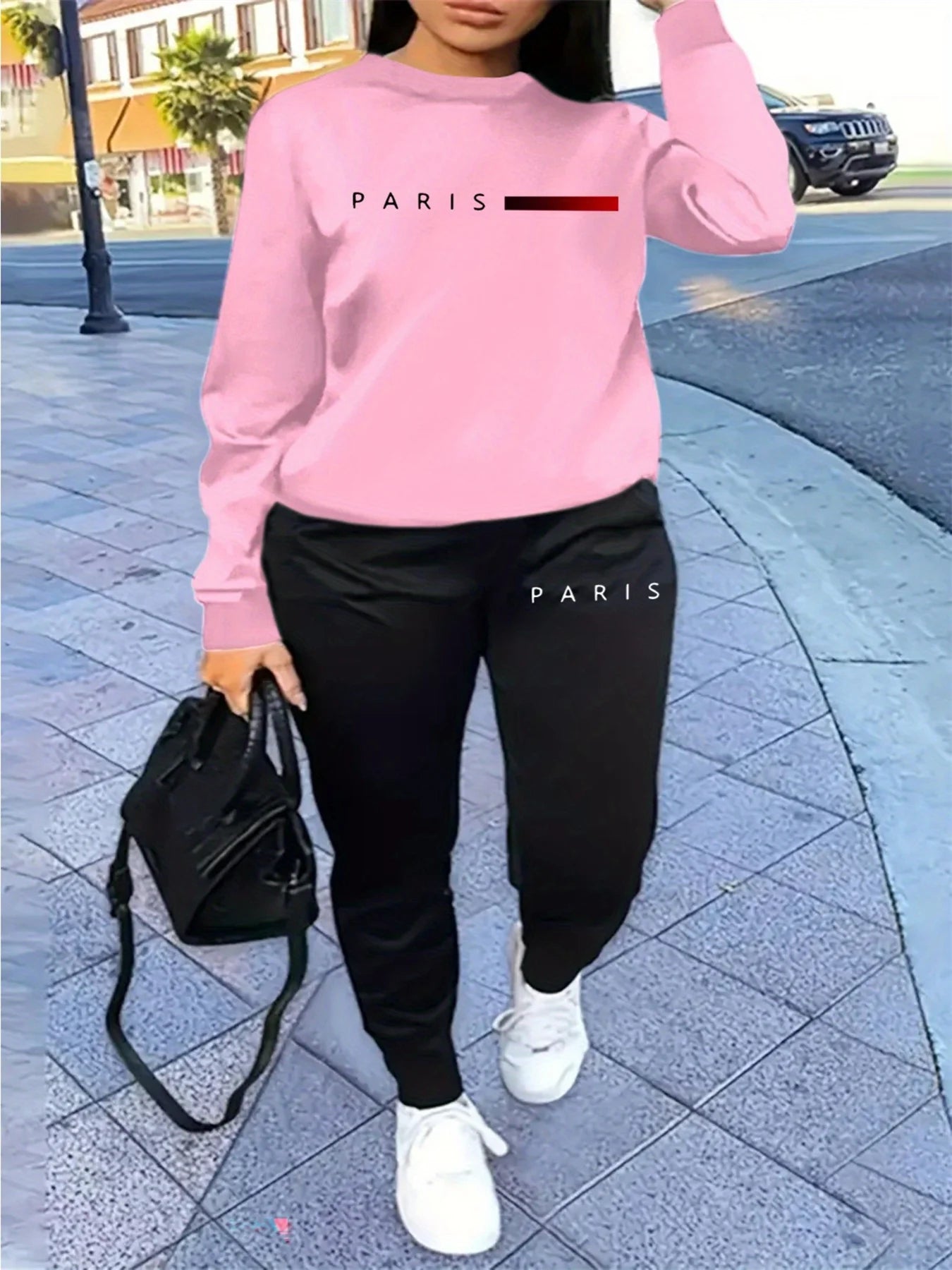 Paris letter Printed  Suit