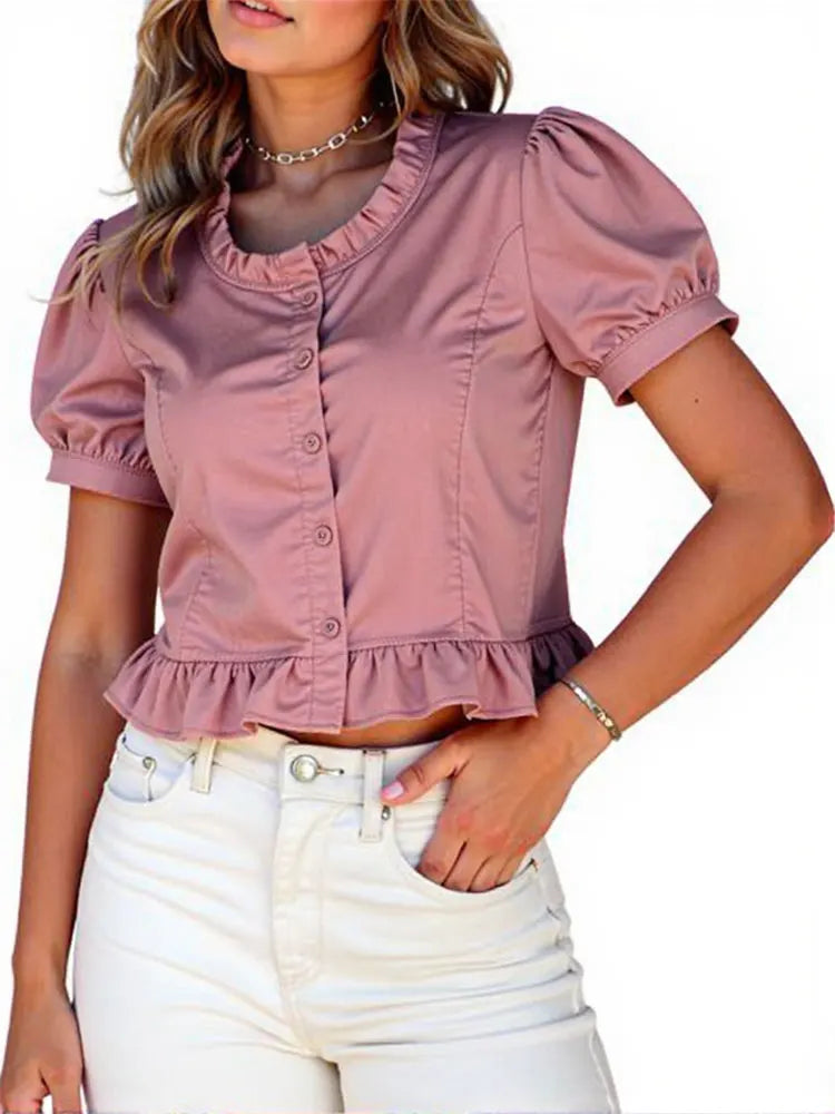Ruffle Elegant Chiffon Cool Blouse