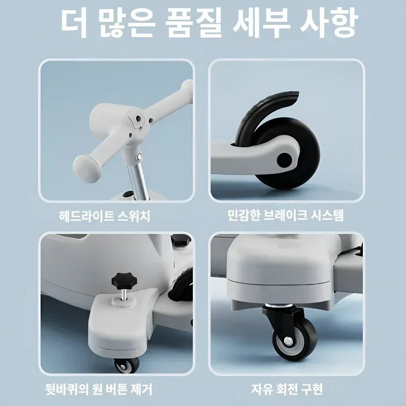 Scooter Voor Kinderen Vouwen 3 Wiel Skateboard Driewieler Baby Draagbare Kinderwagen Hoverboard Speelt Muziek Balans Multimodaal