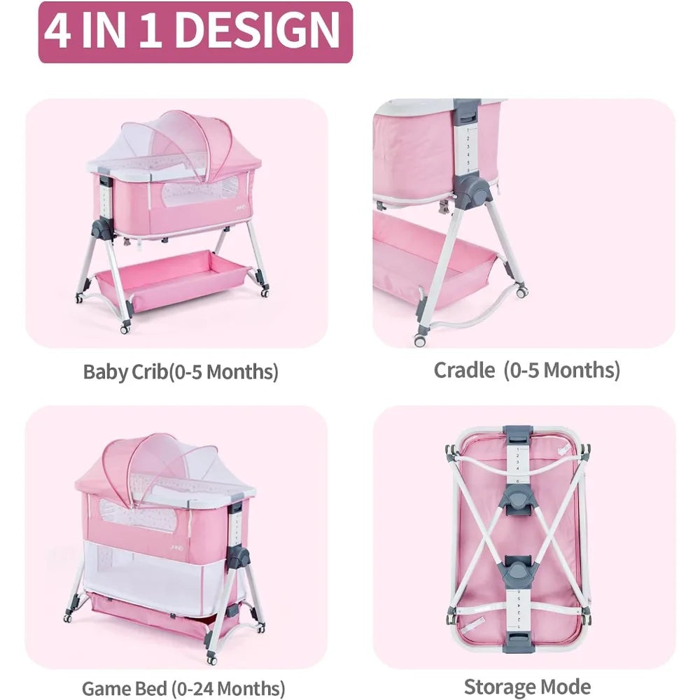 3 in 1 Bedside Baby Crib Sleeper