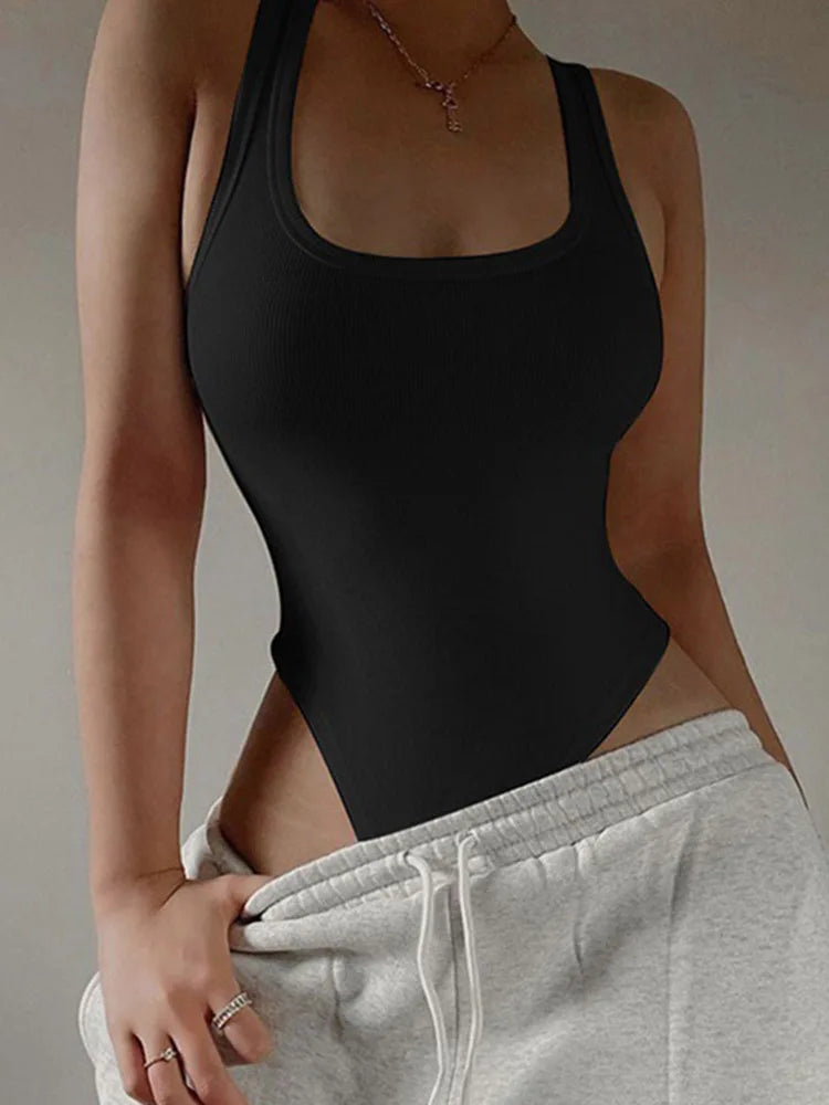 Sleeveless Knit Bodysuit T-shirt