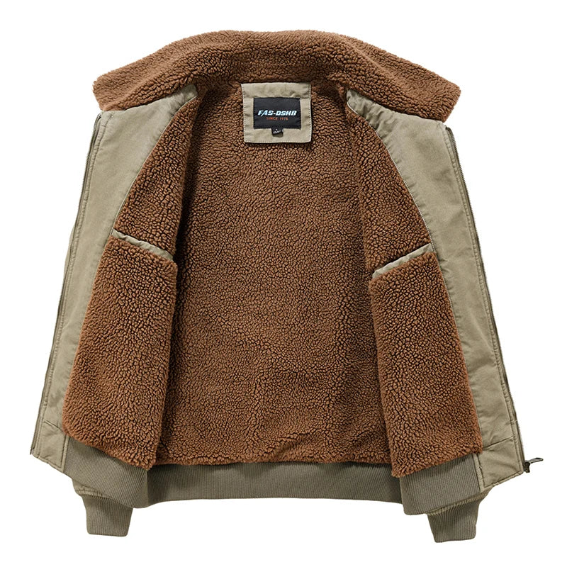 Men's Thick Fleece Cargo Jacket