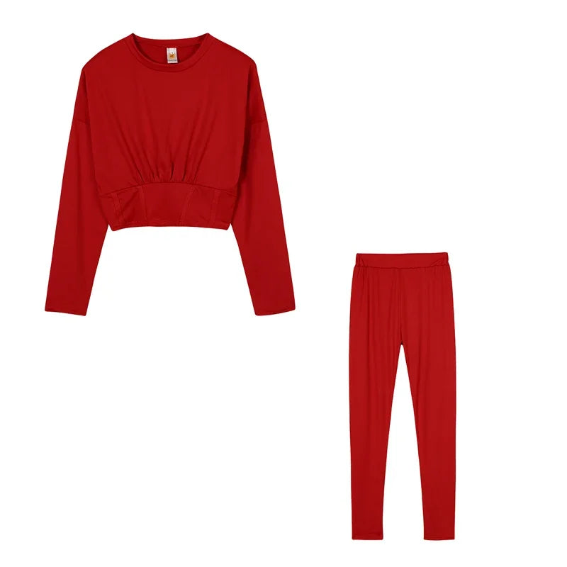 Waist Casual Fitness Two-piece Set