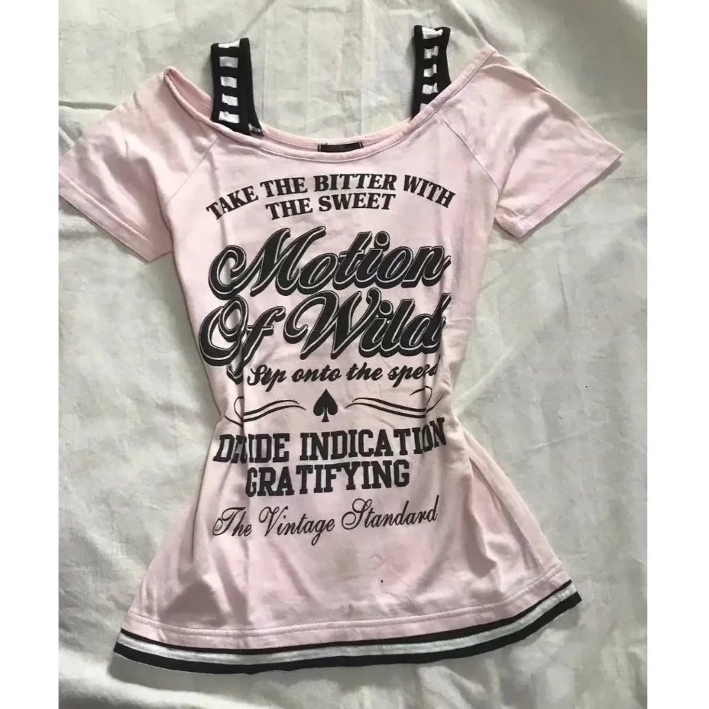 Retro Letters Graphic Print  Top