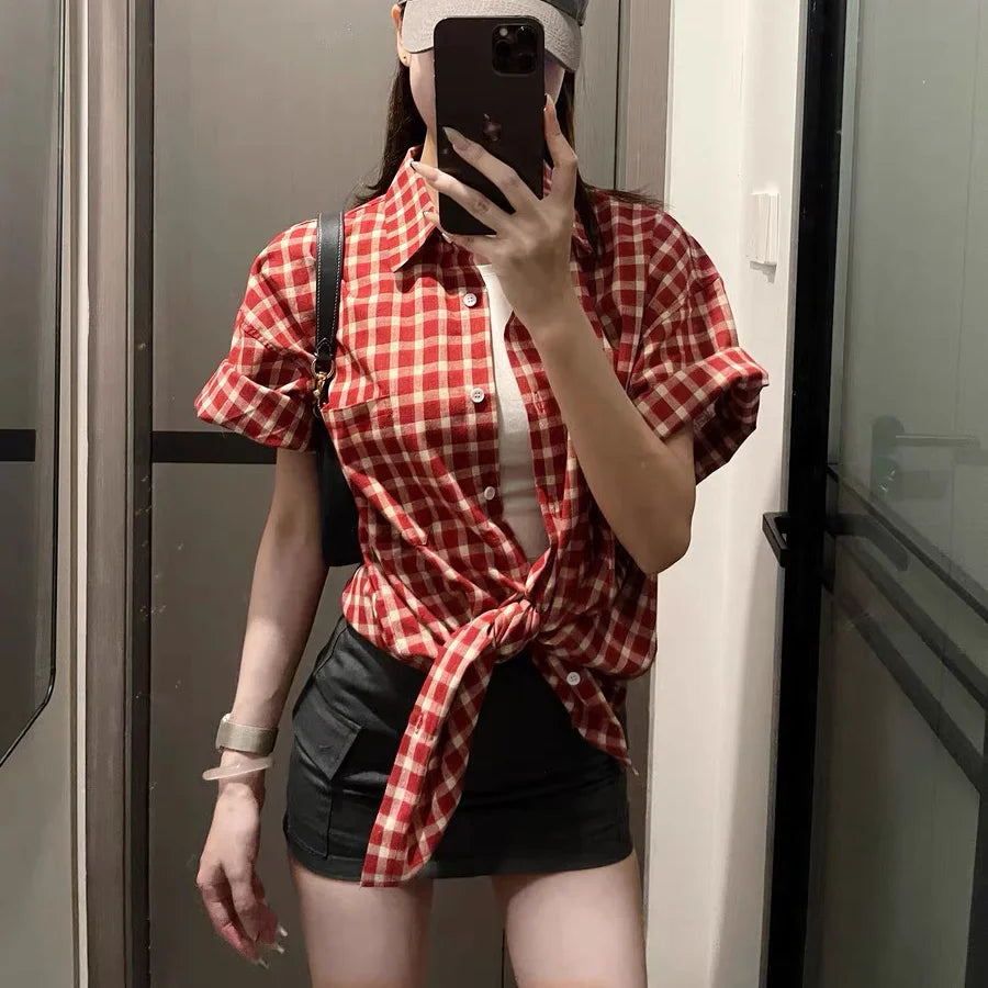Plaid  Fit Crop  Shirt