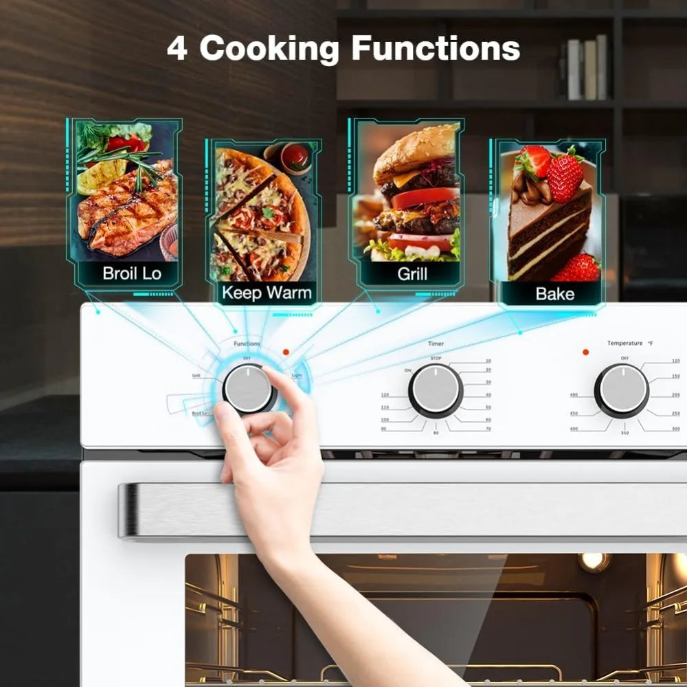 24" Single Wall Oven,2.79 Cu.ft. Electric Wall Oven with 5 Cooking Functions