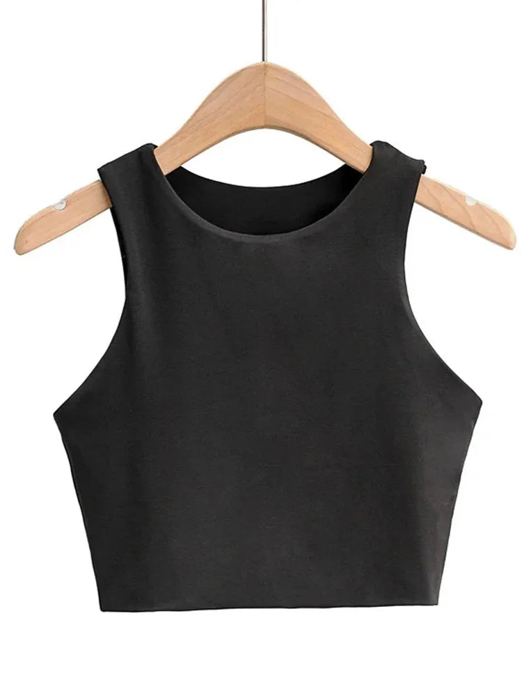 O-neck Sleeveless Double Nylon Tank