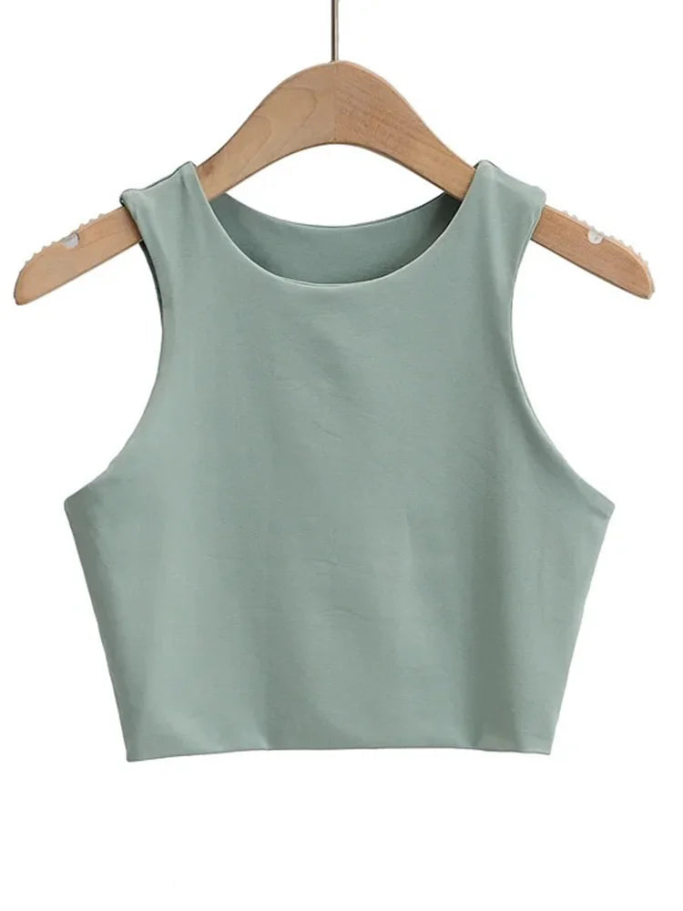 O-neck Sleeveless Double Nylon Tank
