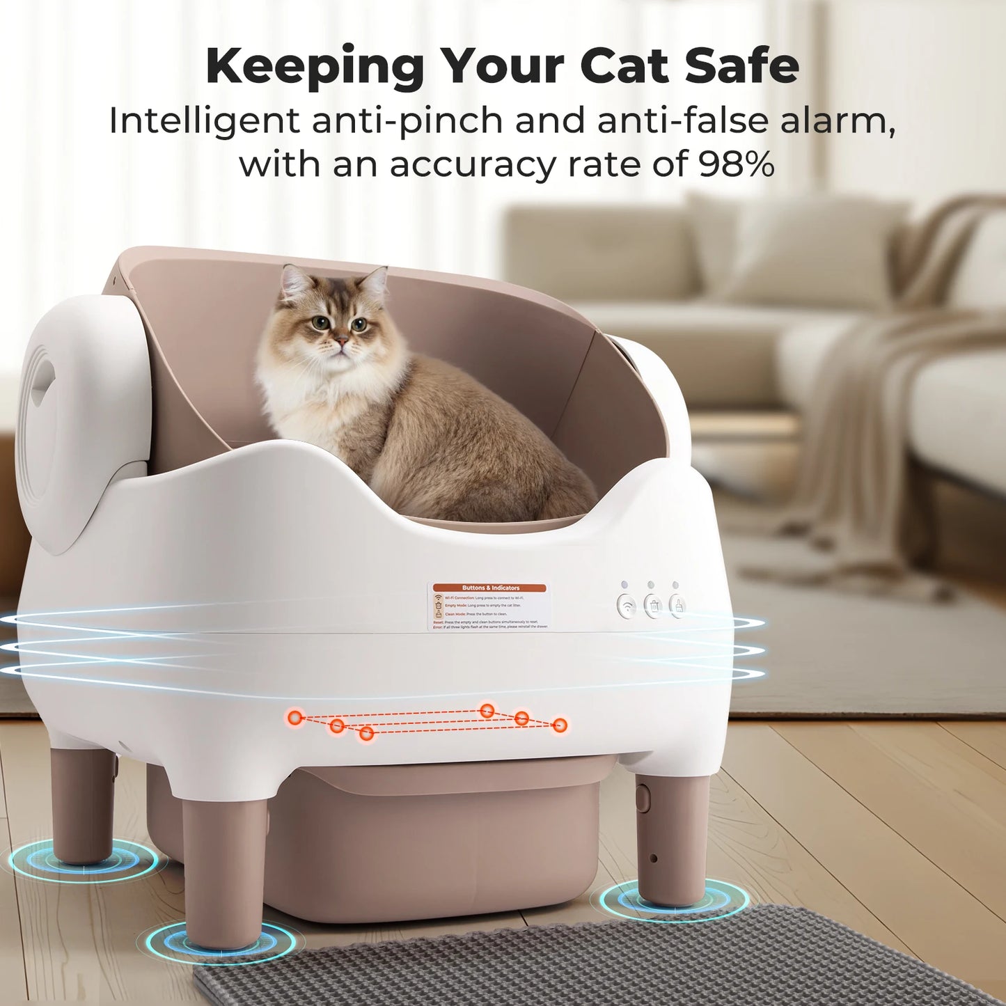 Automatic Cat Litter Box with APP Control, Odor-Free