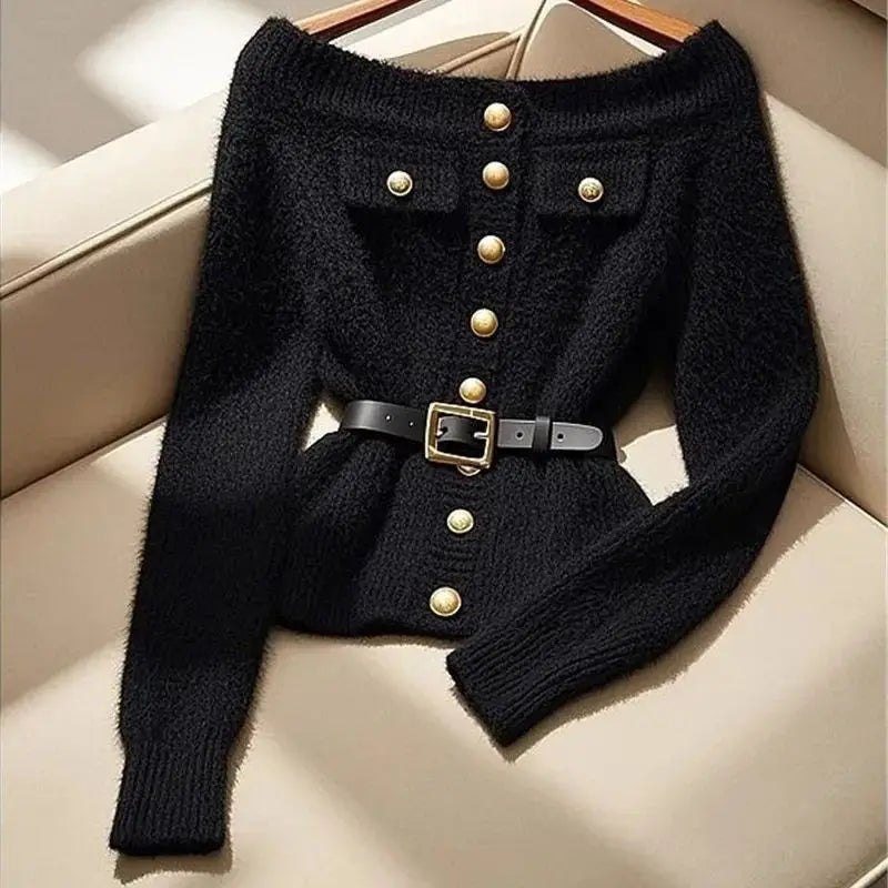 Wool Cashmere Button Cardigan