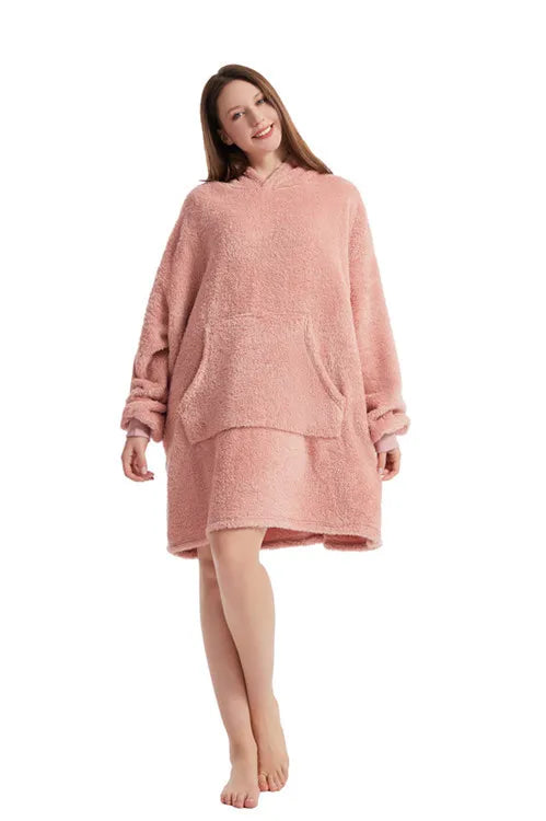 Fleece Hoodie Blanket Oversize Large Pocket Jacket