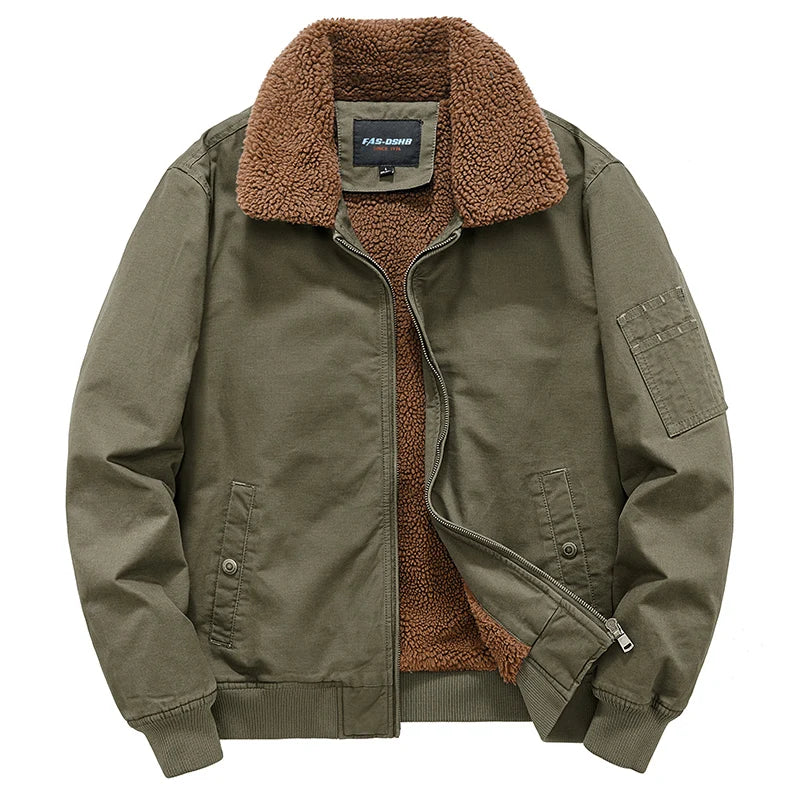 Men's Thick Fleece Cargo Jacket