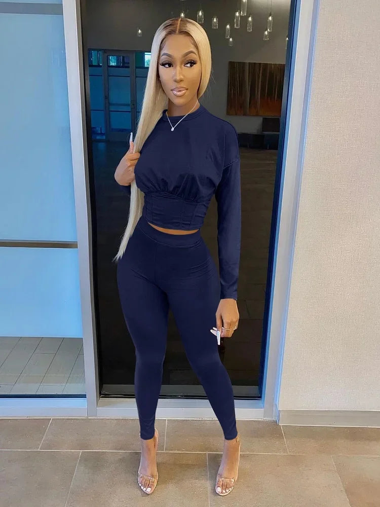 Waist Casual Fitness Two-piece Set