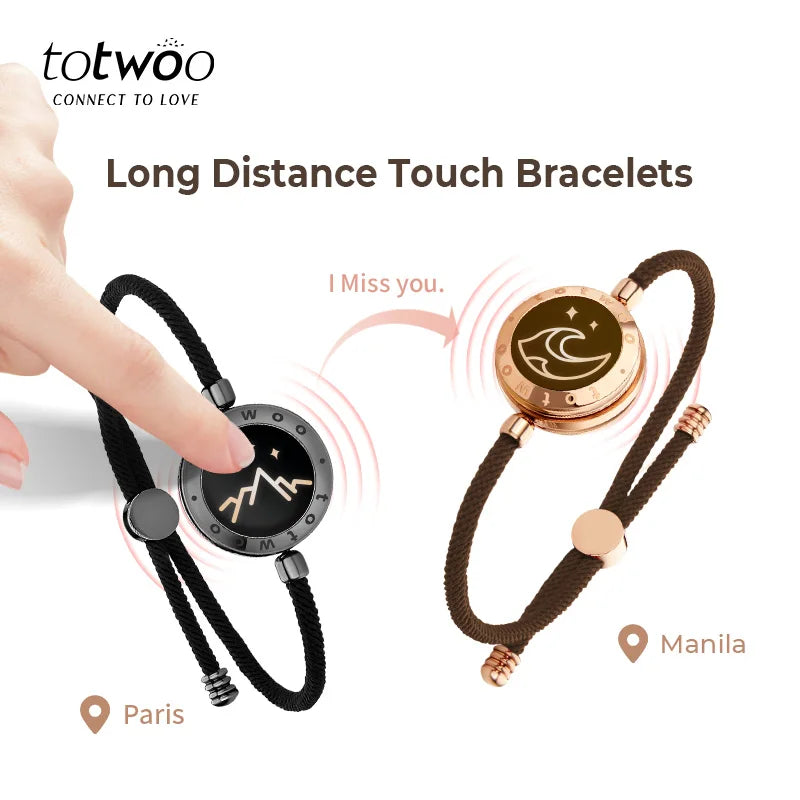 Couples Long Distance light up&Vibrate Love Bracelets set