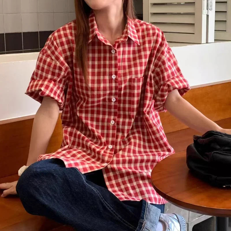 Plaid  Fit Crop  Shirt