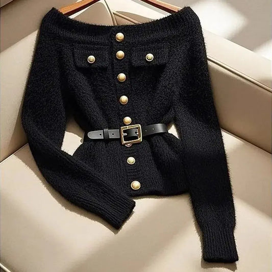 Wool Cashmere Button Cardigan