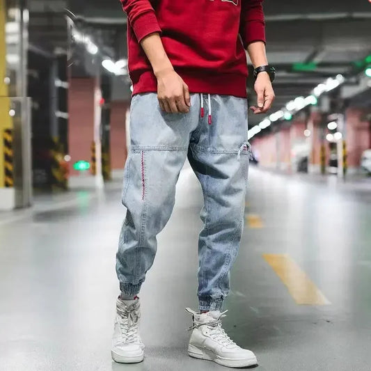 Men's Jeans with Elastic Baggy Harem Ankle Jean