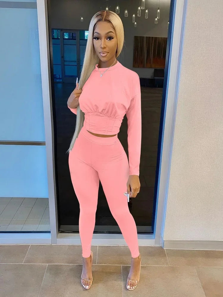 Waist Casual Fitness Two-piece Set