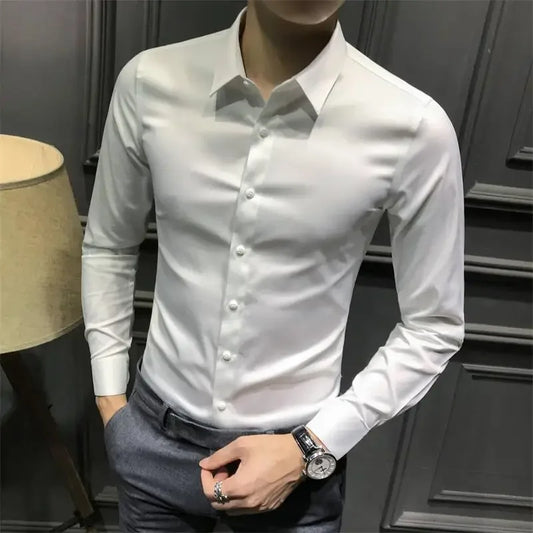 Men's White Long Sleeve Shirt