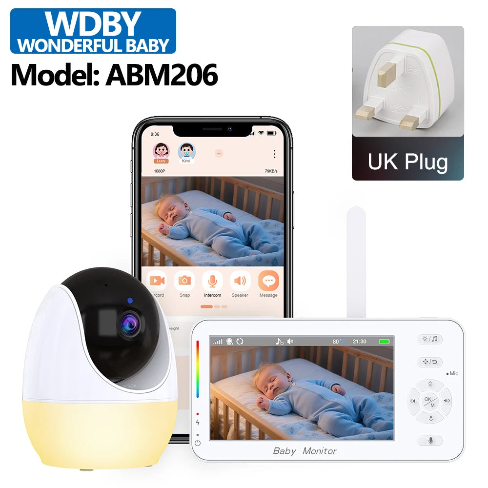 4.3-Inch Baby Video Monitor with 4x Zoom Camera Motion/Sound Detection Soft Night Light