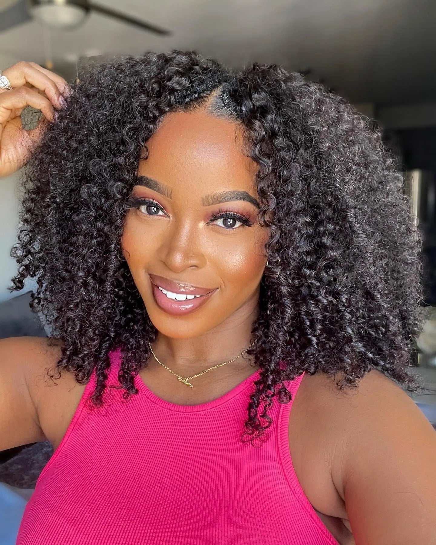 Afro Curly Glue-less U Part Wig