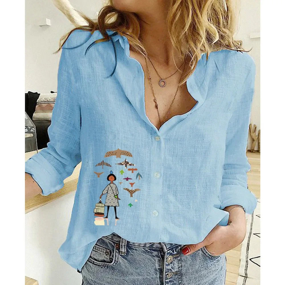 Women Linen Casual Shirt
