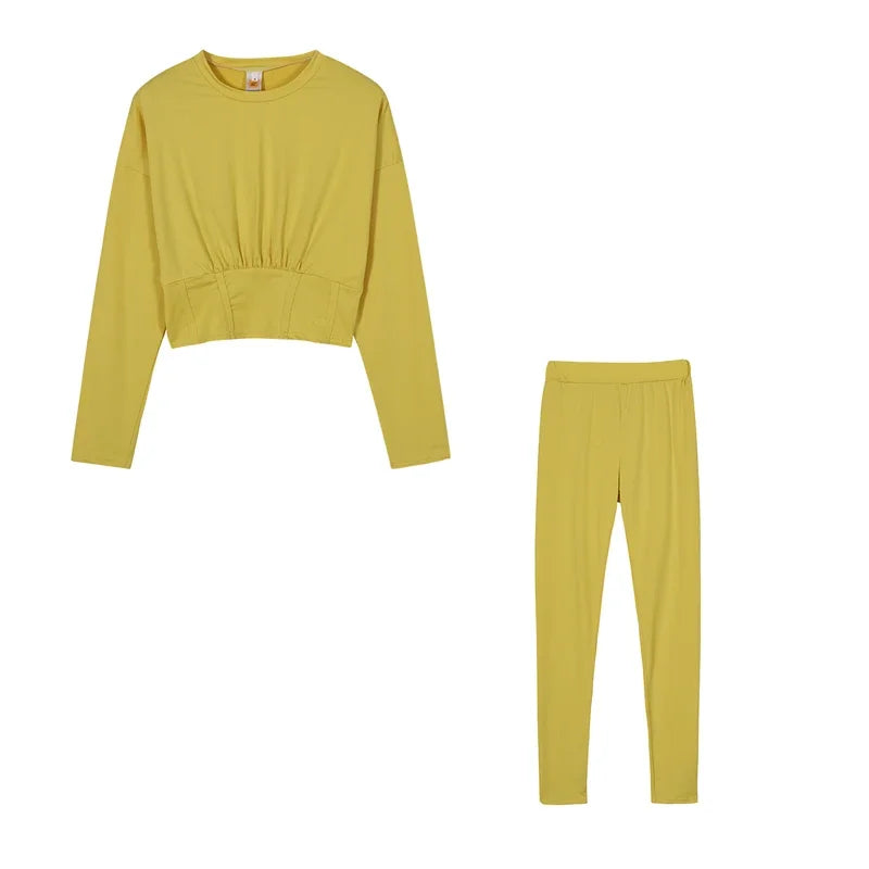 Waist Casual Fitness Two-piece Set