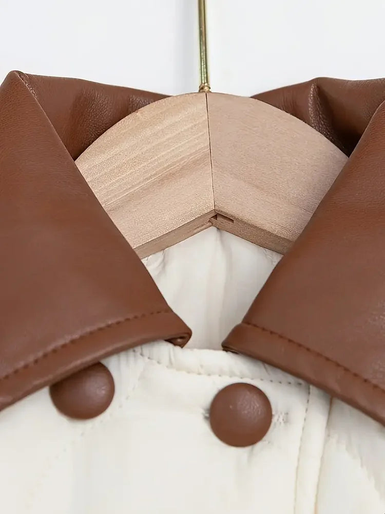 Collar Belt Cotton Padded Velvet Warm Coat