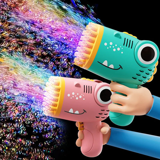 40 Hole Dinosaur Handheld Bubble Machine