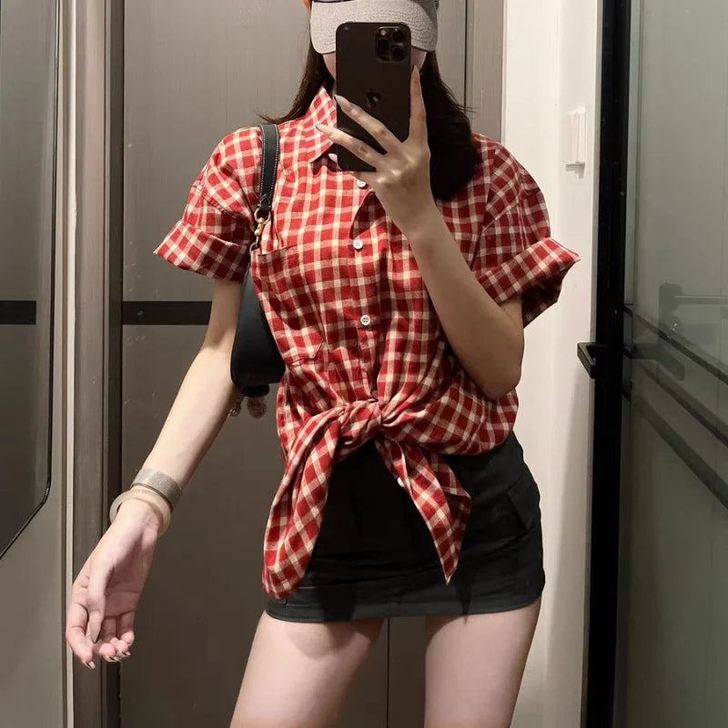 Plaid  Fit Crop  Shirt
