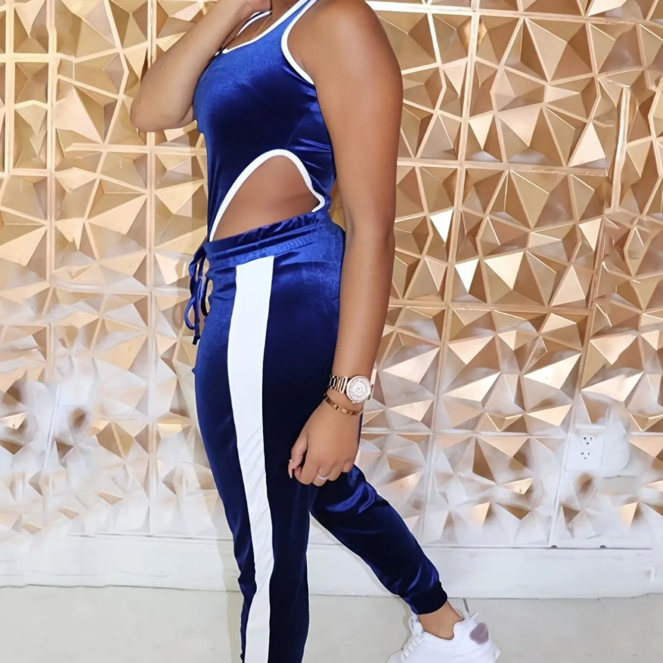Sleeveless Cut Out Bodysuit & High Waist Stretchy Pant