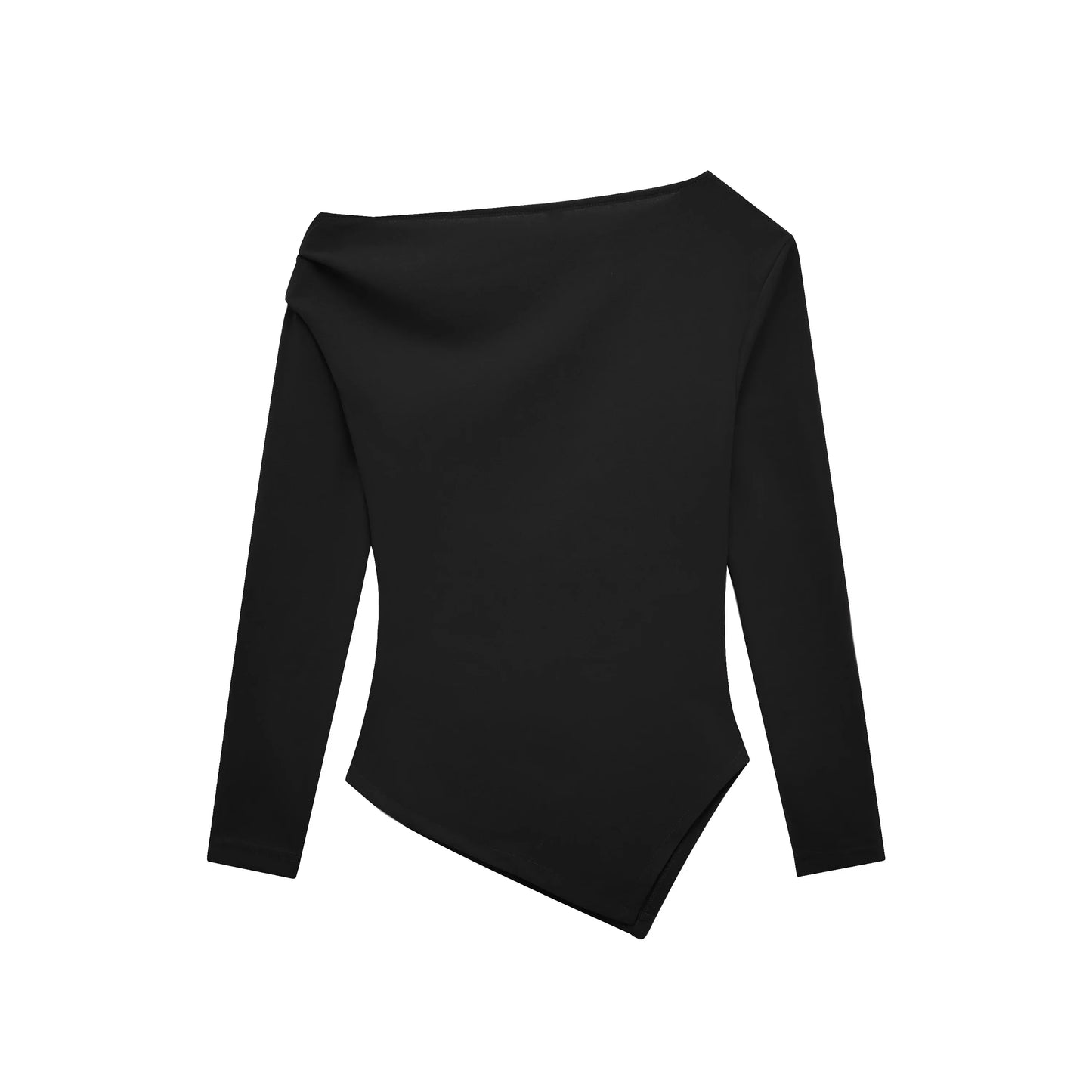 Asymmetrical Solid Long Sleeves Shirt