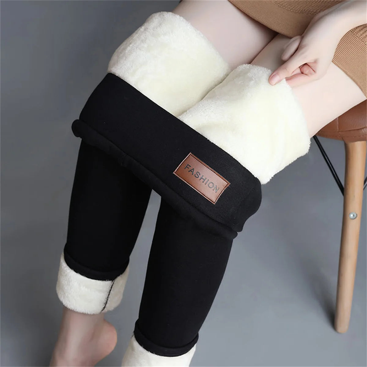 Thicken Lamb Wool Hight Waist Fleece Pant