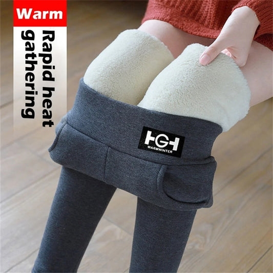 Thicken Lamb Wool Hight Waist Fleece Pant