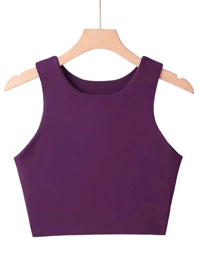 O-neck Sleeveless Double Nylon Tank
