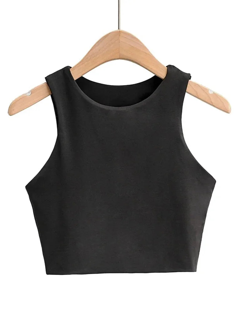 O-neck Sleeveless Double Nylon Tank