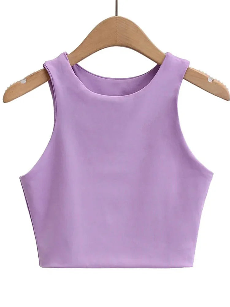 O-neck Sleeveless Double Nylon Tank