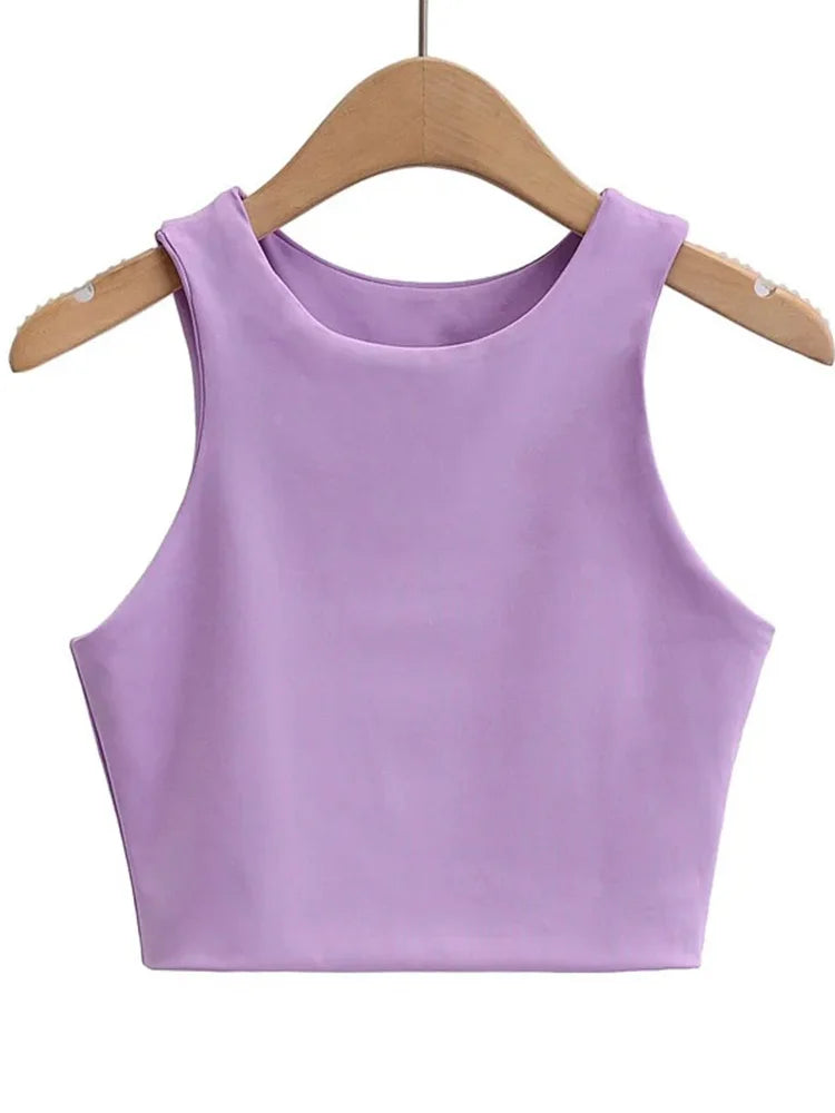 O-neck Sleeveless Double Nylon Tank