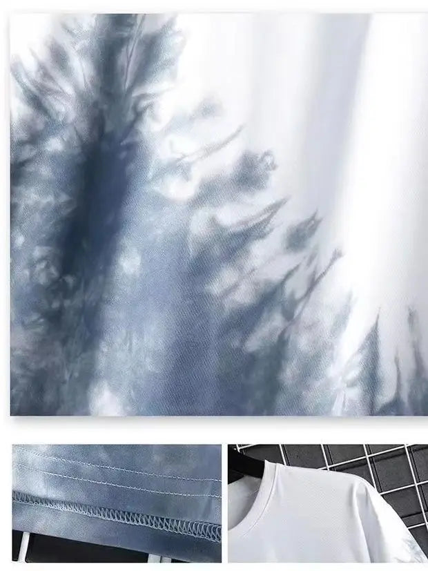 Men's Casual Breathable Short Sleeve 3D Printed T-shirt+Shorts Basketball Set