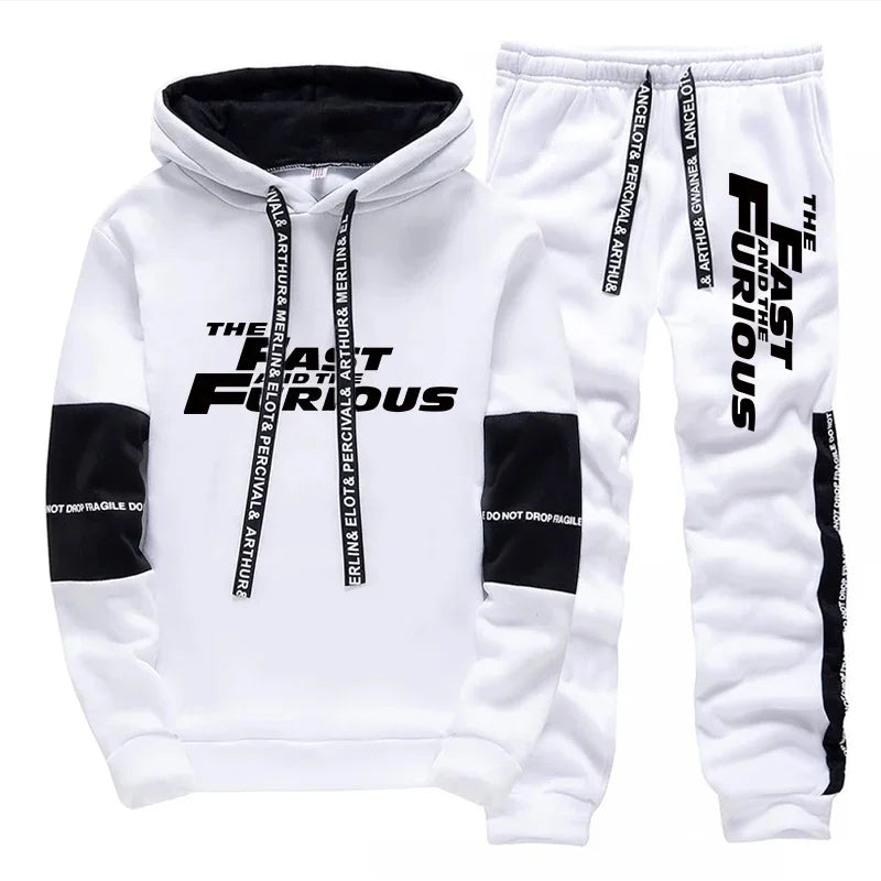 Men Hooded  Long Sleeves Casual Comfortable Fitness Set