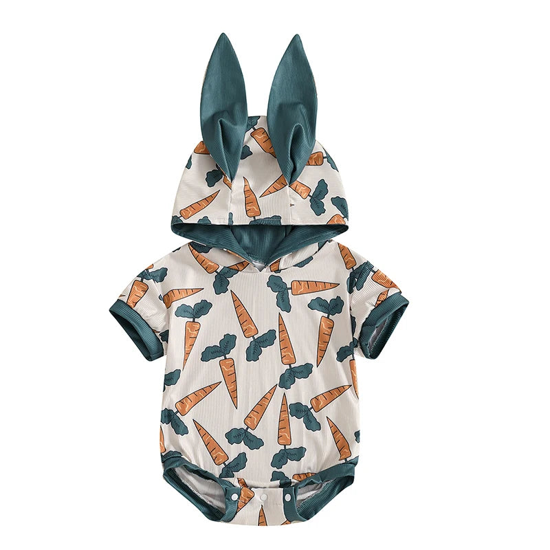 Short Sleeve Romper with Hooded Ears for Infant