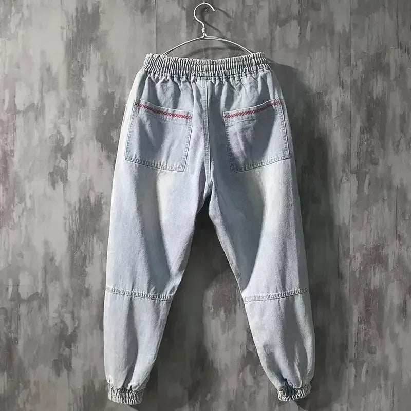 Men's Jeans with Elastic Baggy Harem Ankle Jean