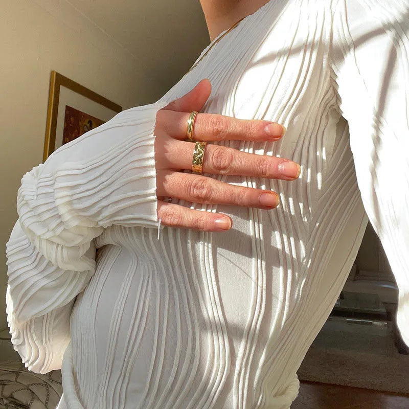 Casual Ruched Long Sleeve  Blouse