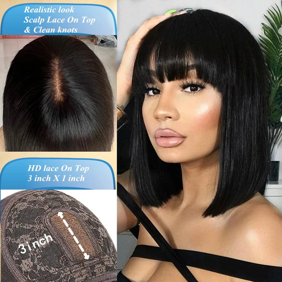 Straight Hair Wig With Bangs