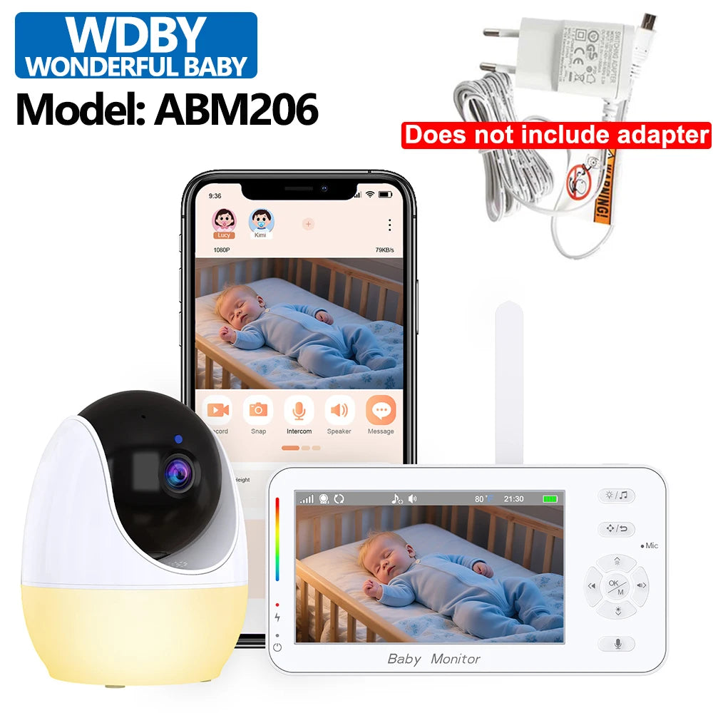 4.3-Inch Baby Video Monitor with 4x Zoom Camera Motion/Sound Detection Soft Night Light