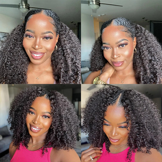 Afro Curly Glue-less U Part Wig