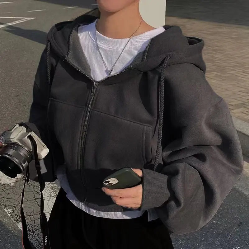 Hooded Casual  Sweatshirts Long Sleeve Jacket