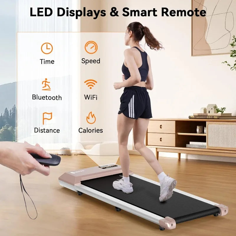 Treadmills for Home, Smart Powerful Quiet Walking Pad Treadmill, Remote Control & Smart App