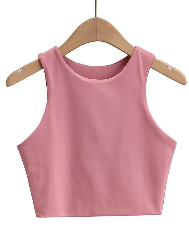 O-neck Sleeveless Double Nylon Tank